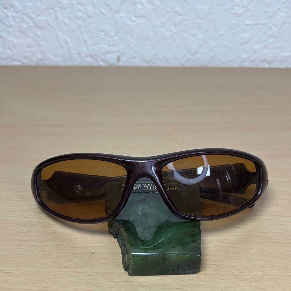 Brown Oval Sunglasses with Amber Lenses